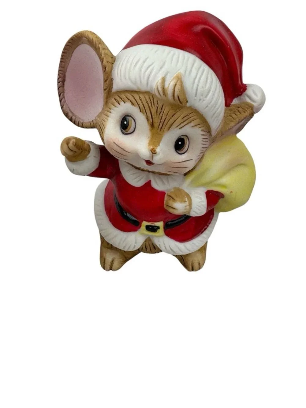 Vintage Homco Christmas Mice #5405 Santa Mouse Ceramic Bisque Figurines Set of 3